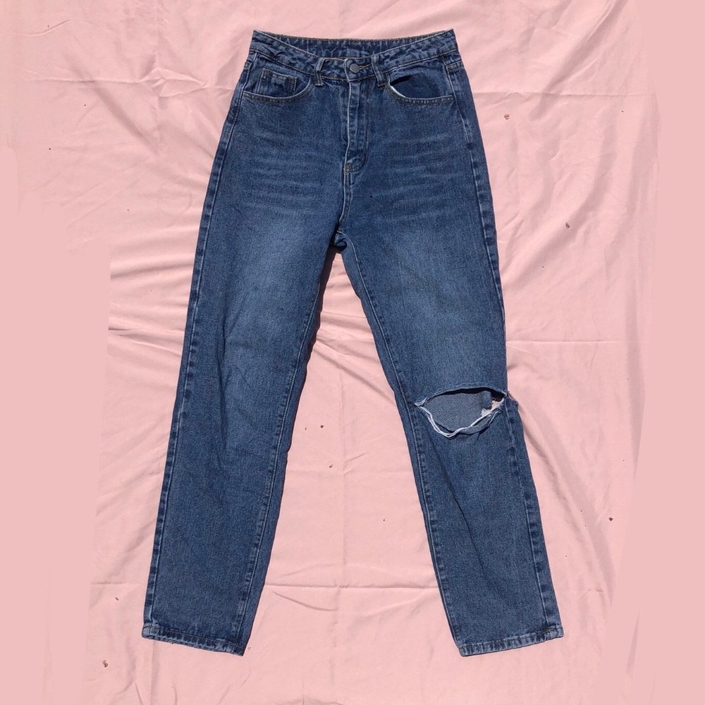 high rise straight leg jeans